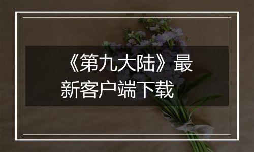 《第九大陆》最新客户端下载