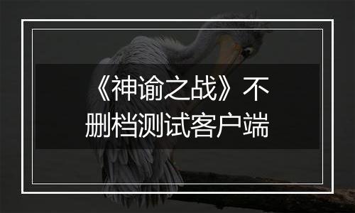 《神谕之战》不删档测试客户端
