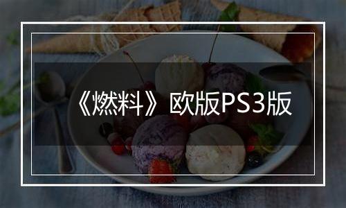 《燃料》欧版PS3版