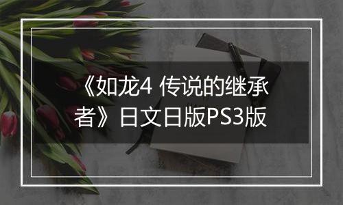 《如龙4 传说的继承者》日文日版PS3版