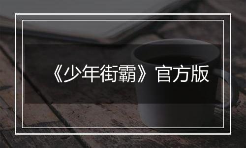 《少年街霸》官方版