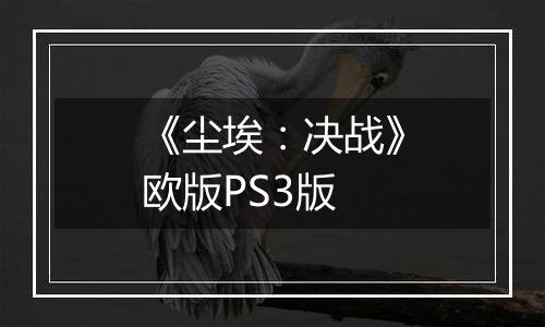 《尘埃：决战》欧版PS3版
