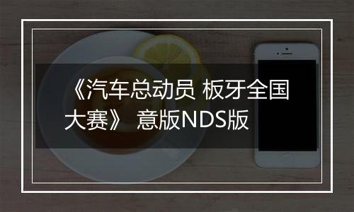 《汽车总动员 板牙全国大赛》 意版NDS版