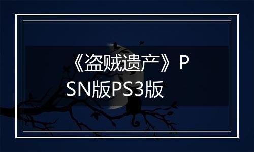 《盗贼遗产》PSN版PS3版