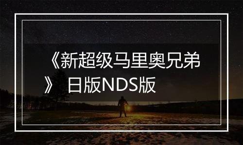 《新超级马里奥兄弟》 日版NDS版