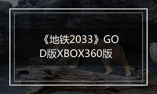 《地铁2033》GOD版XBOX360版