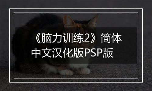 《脑力训练2》简体中文汉化版PSP版