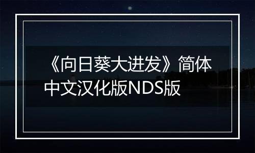 《向日葵大进发》简体中文汉化版NDS版