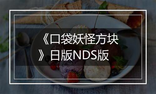 《口袋妖怪方块》日版NDS版