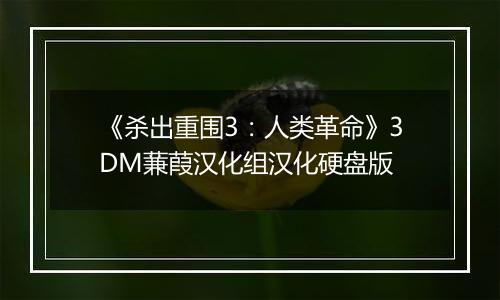 《杀出重围3：人类革命》3DM蒹葭汉化组汉化硬盘版