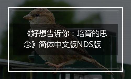 《好想告诉你：培育的思念》简体中文版NDS版