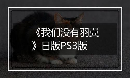 《我们没有羽翼》日版PS3版