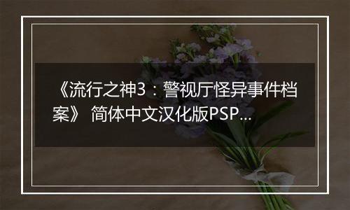 《流行之神3：警视厅怪异事件档案》 简体中文汉化版PSP版
