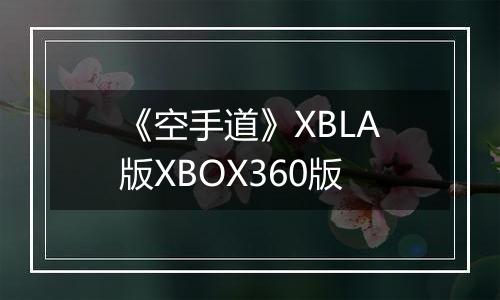 《空手道》XBLA版XBOX360版