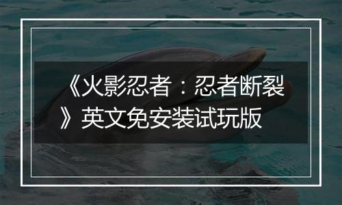《火影忍者：忍者断裂》英文免安装试玩版