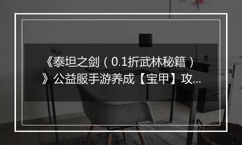 《泰坦之剑（0.1折武林秘籍）》公益服手游养成【宝甲】攻略