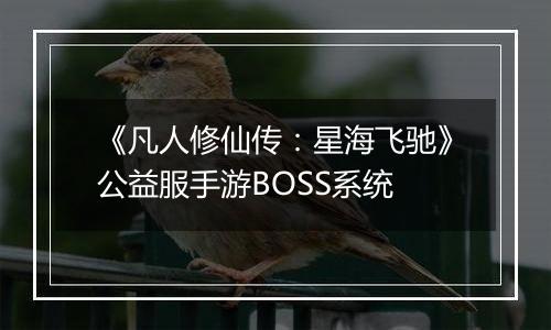 《凡人修仙传：星海飞驰》公益服手游BOSS系统