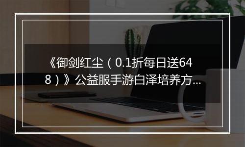 《御剑红尘（0.1折每日送648）》公益服手游白泽培养方案