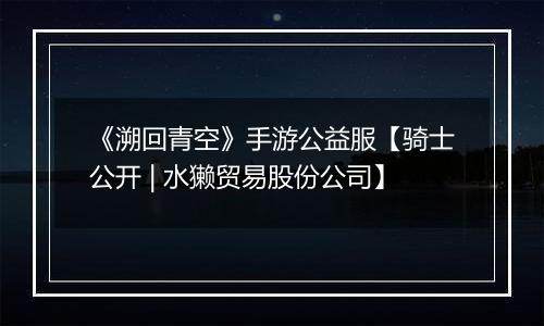 《溯回青空》手游公益服【骑士公开 | 水獭贸易股份公司】