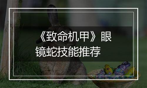 《致命机甲》眼镜蛇技能推荐