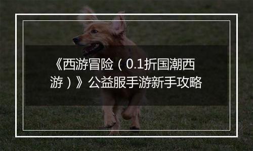 《西游冒险（0.1折国潮西游）》公益服手游新手攻略