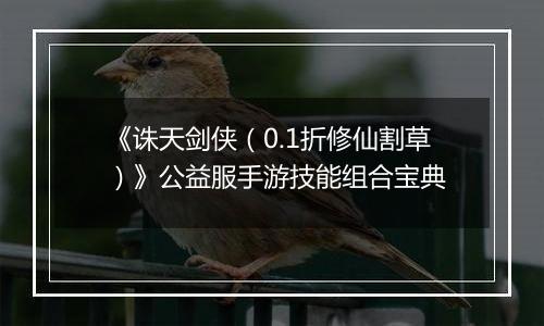《诛天剑侠（0.1折修仙割草）》公益服手游技能组合宝典
