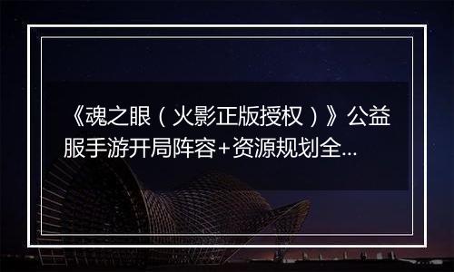 《魂之眼（火影正版授权）》公益服手游开局阵容+资源规划全指南