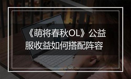 《萌将春秋OL》公益服收益如何搭配阵容