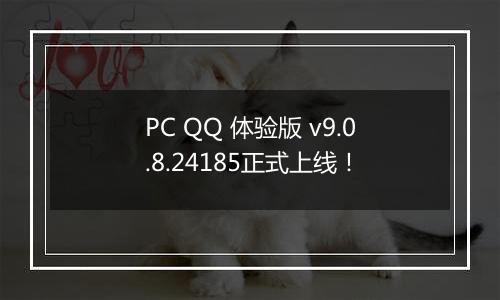 PC QQ 体验版 v9.0.8.24185正式上线！