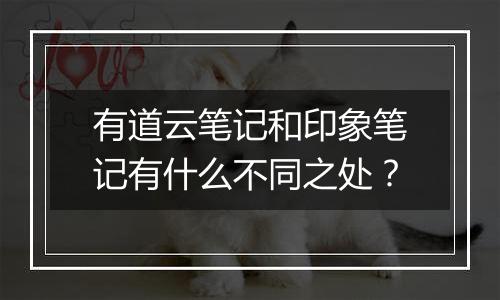 有道云笔记和印象笔记有什么不同之处？