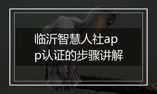 临沂智慧人社app认证的步骤讲解