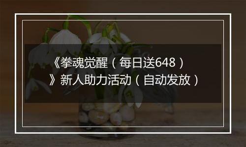 《拳魂觉醒（每日送648）》新人助力活动（自动发放）