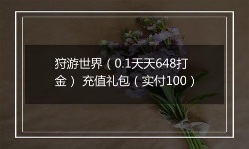 狩游世界（0.1天天648打金） 充值礼包（实付100）