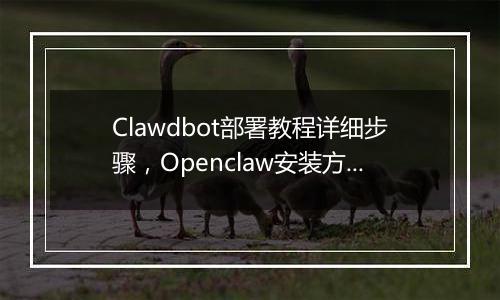 Clawdbot部署教程详细步骤，Openclaw安装方法