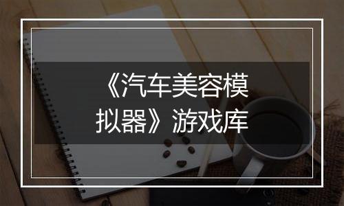 《汽车美容模拟器》游戏库