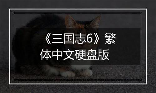 《三国志6》繁体中文硬盘版