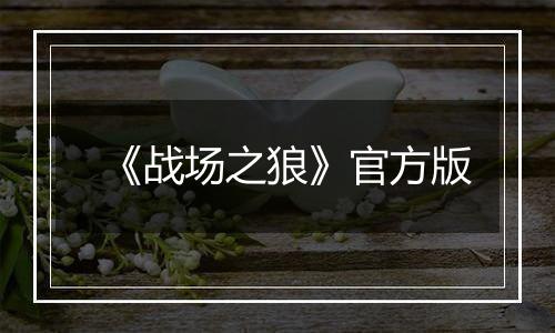 《战场之狼》官方版