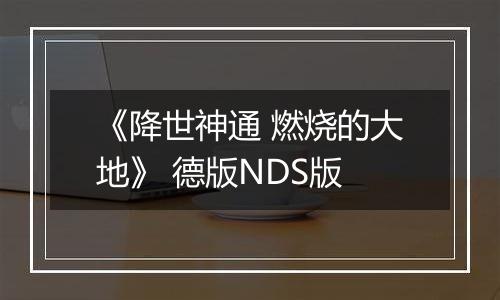 《降世神通 燃烧的大地》 德版NDS版