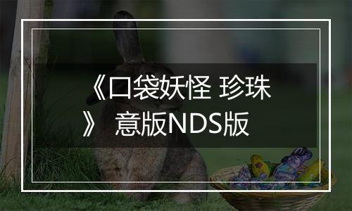 《口袋妖怪 珍珠》 意版NDS版