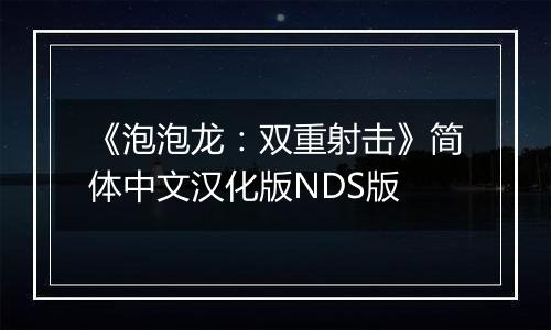 《泡泡龙：双重射击》简体中文汉化版NDS版